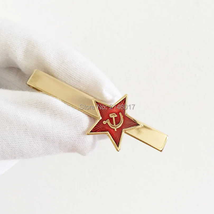 Россия красная звезда Молот серп логотип зажимы для галстука коммунизма Советского Союза СССР галстук бар холодной войны Сувенир Металл ремесло