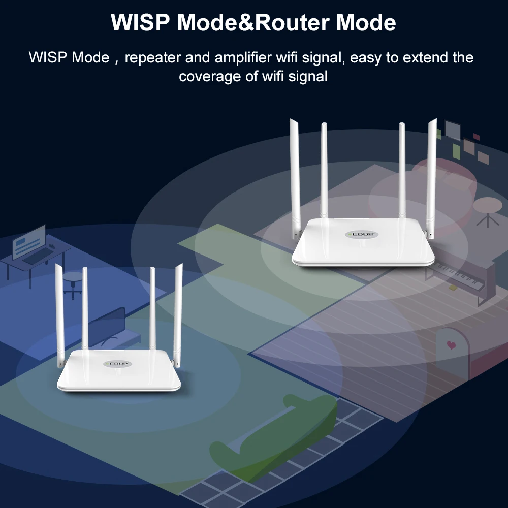 EDUP 5 ГГц AC 1200 Мбит/с беспроводной WiFi роутер английская версия Высокая мощность