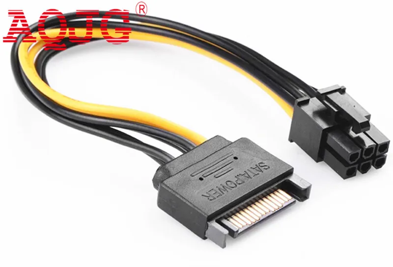15Pin SATA к 6Pin разъем кабеля питания 6P PCI-E PCI Express адаптер графическая карта Райзер