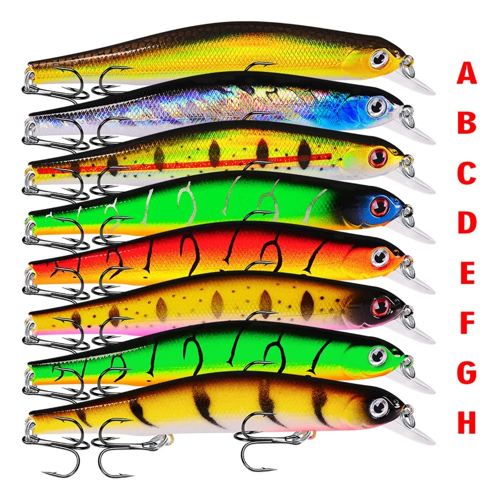 

8PCS fishing Fish Minnow Crankbaits hook Plastic lure baits 12.5cm/17.5g