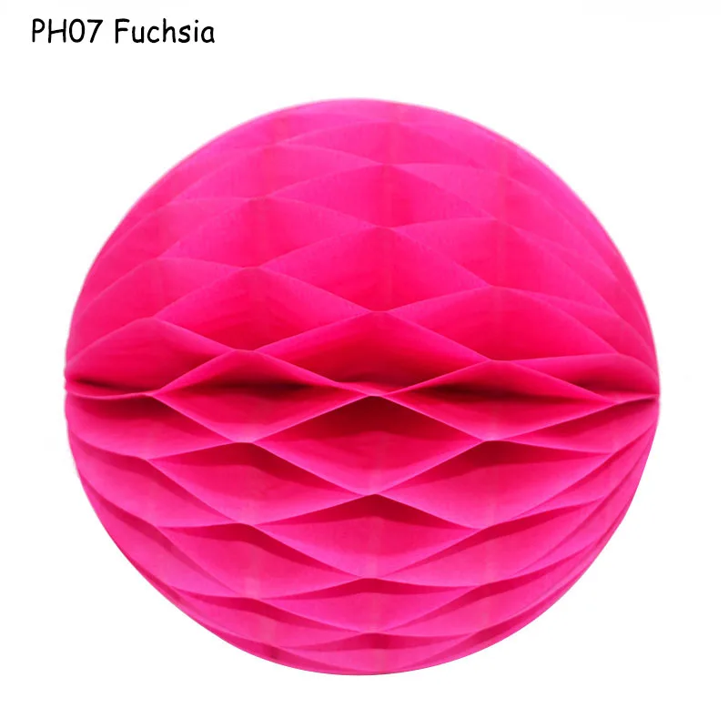 PH07 1 шт. 2 ''-12'' китайские круглые Висячие бумажные сотовые Цветы шары для рукоделия вечерние, свадебные, домашние DIY декоративные бумажные фонари с помпоном - Цвет: PH07