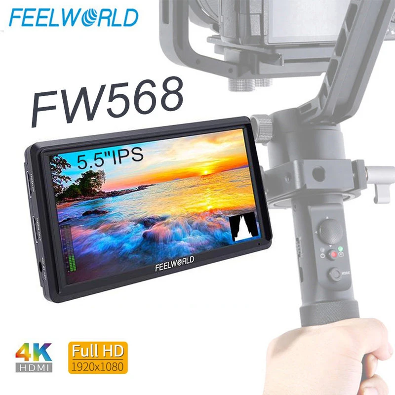 Монитор для камеры FEELWORLD FW568 5 дюйма 4K IPS HDMI Full HD 1920x1080 | Электроника