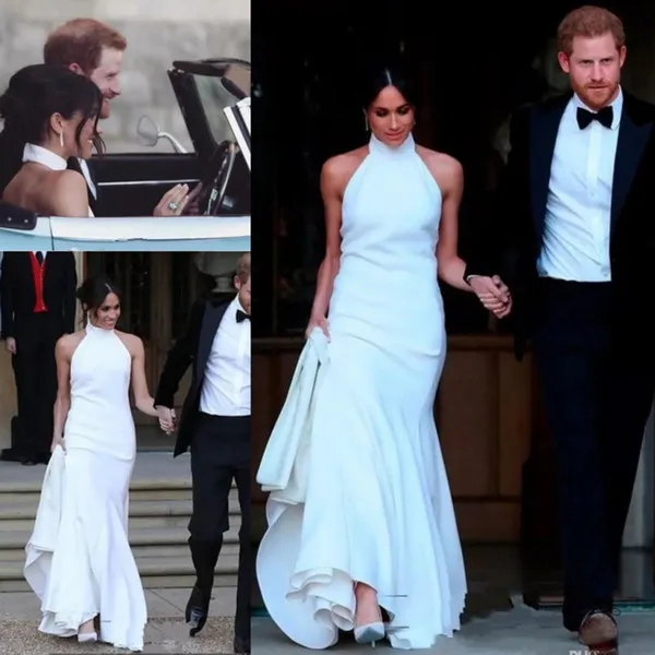 

Женское свадебное платье It's yiiya, белое платье с лямкой на шее и юбкой годе на лето 2019