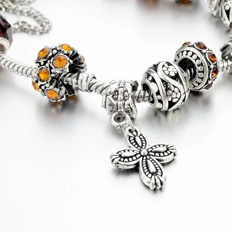 Роскошные DIY хрустальные браслеты с короной и серебряные ювелирные изделия