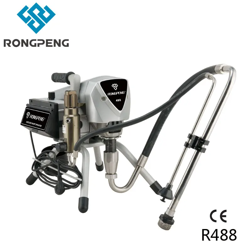 Rongpeng электронный безвоздушный распылитель краски машина R488 двигатель 1200 Вт 2.0л/мин с 15 м шлангом и распылителем 517 сопла