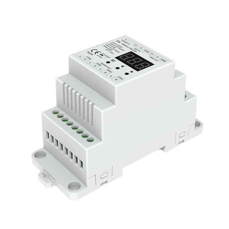4 CH постоянное напряжение DMX512 декодер RGB/RGBW контроллер на din-рейке 4 канала затемнения контроллер 5-24VDC D4