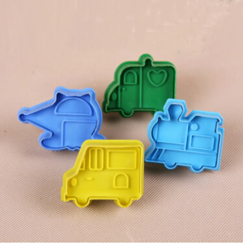 4 шт. 3D Рождество Хэллоуин мультфильм печенье резак пластиковые помадка форма