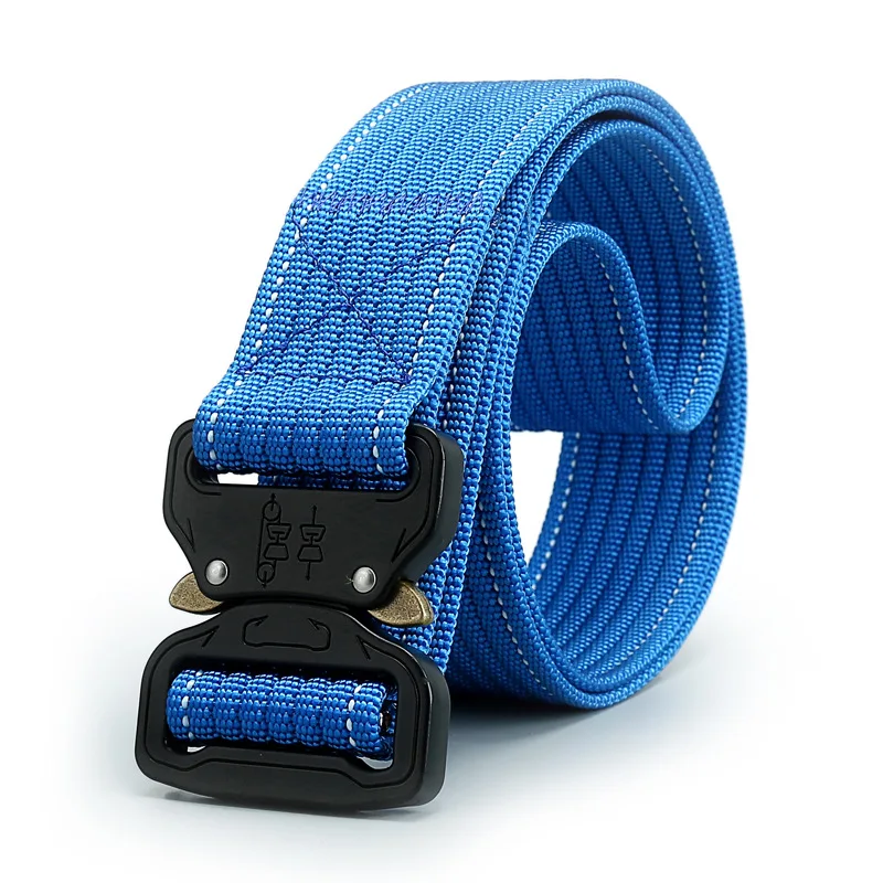 Sky Blue Belt Унисекс тактические ремни наивысшего качества Повседневный парусиновый ремень Открытый Сплав пряжка мужской ремень мужской нейлоновый пояс Альпинизм дропшиппинг - Цвет: Sky Blue Belt