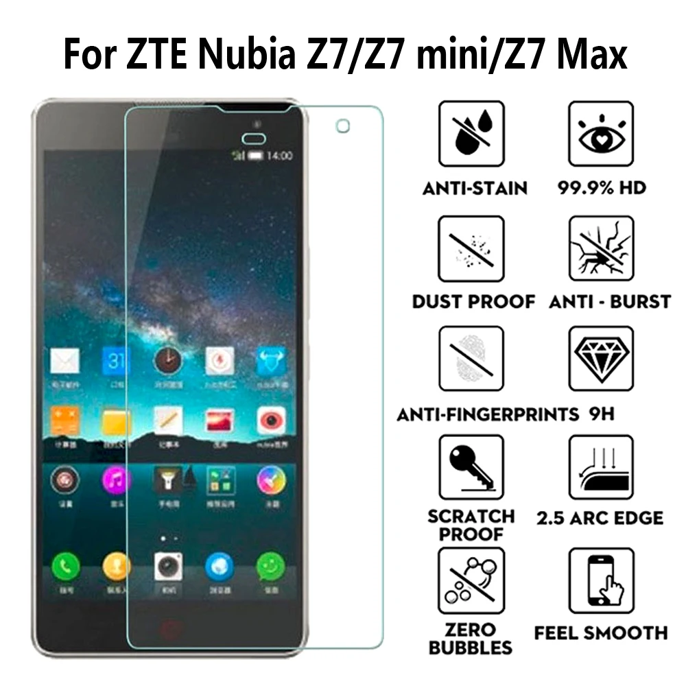 2 шт. для ZTE Nubia Z7 MAX защитная пленка из закаленного стекла Взрывозащищенная ЖК