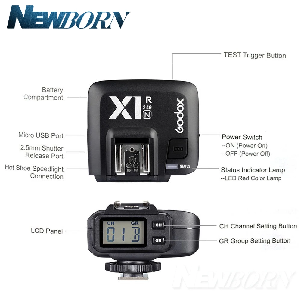 

GODOX Flash Trigger X1N 2.4GHz i-TTL Wireless Transmitter and Receiver Trigger For Nikon D7500 D5600 D5300 D800 D500 D5 D4S