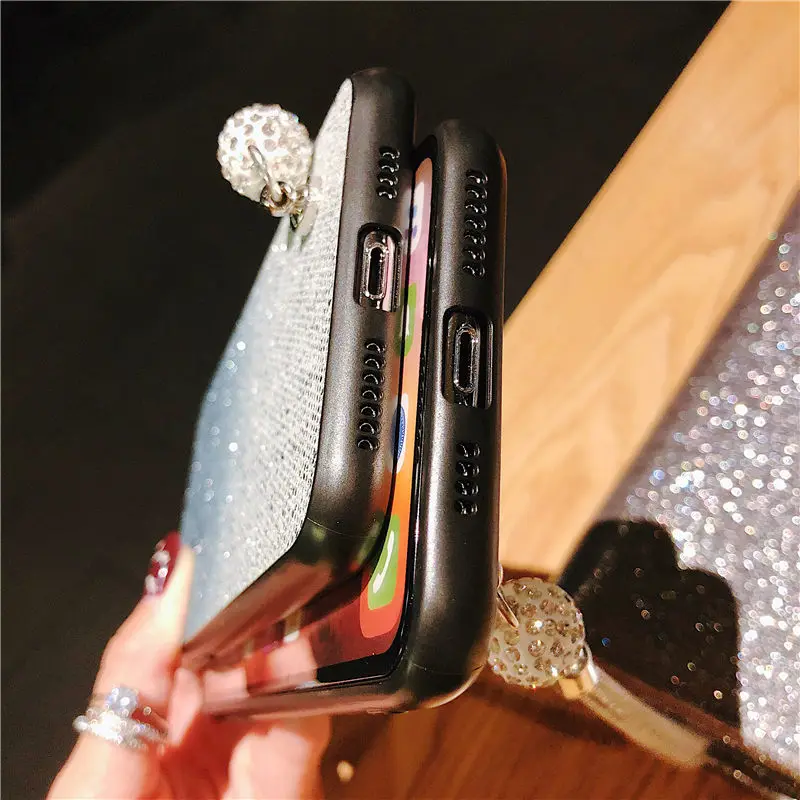 Кристальный алмазный кулон градиентный чехол с блестками для iPhone X Xs Max XR 6 6S 7 8 Plus 5