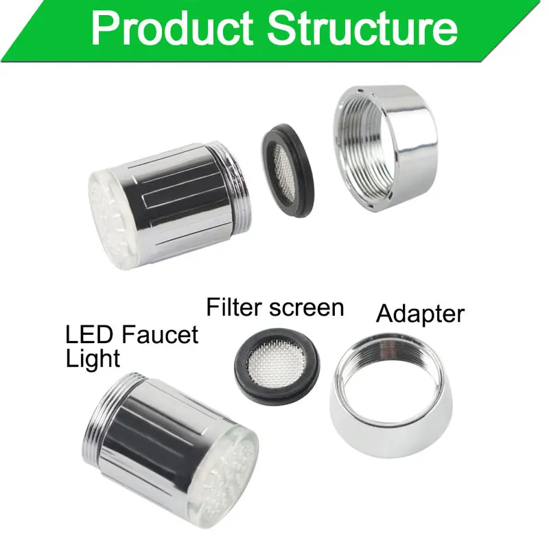 LED Faucet Light Temperature Sensor Intelligent Recognition Different Temperation Color Water Tap Shower | Лампы и освещение