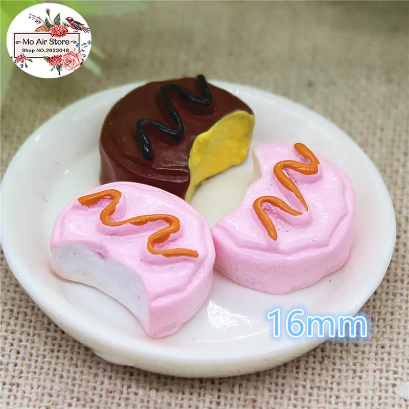 

Chocolate cake 10PCS 16mm Resin Flatback Cabochon Miniature Food Art Supply Decoration Charm Craft