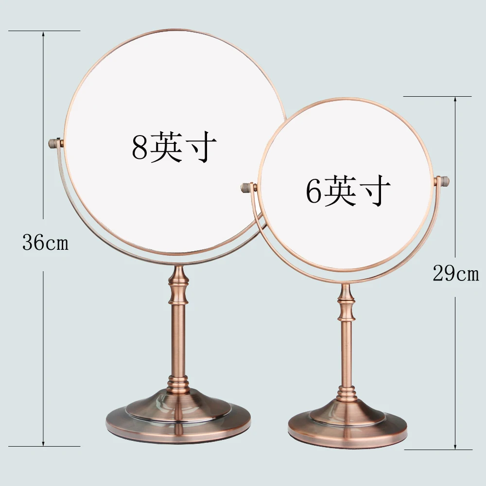 Красное бронзовое зеркало для ванной комнаты с увеличением 1X 3X HD стекло