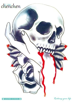Temporary Tattoo Sticker skull crow bird death water transfer flash tatoo fake tattoos for girl women men arm | Красота и здоровье