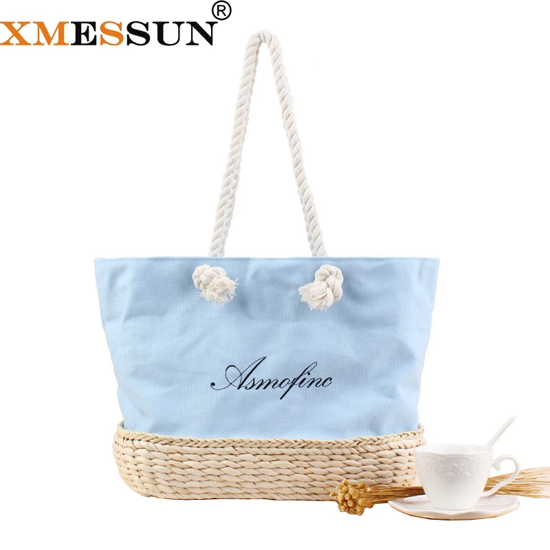 XMESSUN женская Соломенная Сумка 2019 новые летние модные шарфы круглый седельная