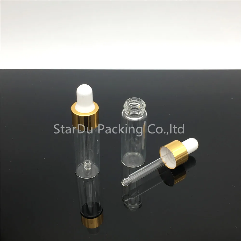 

480PCS 5ML Clear Glass Reagent Eye Dropper Drop Aromatherapy Liquid Pipette Bottle