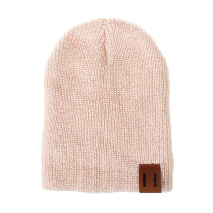 Adult light pink Новинка; зимняя шапка для мужчин, женщин и детей; Skullies Beanies; вязаная шапочка; шапки для родителей и детей; теплая однотонная детская мягкая шапка; шапка - Цвет: Adult light pink