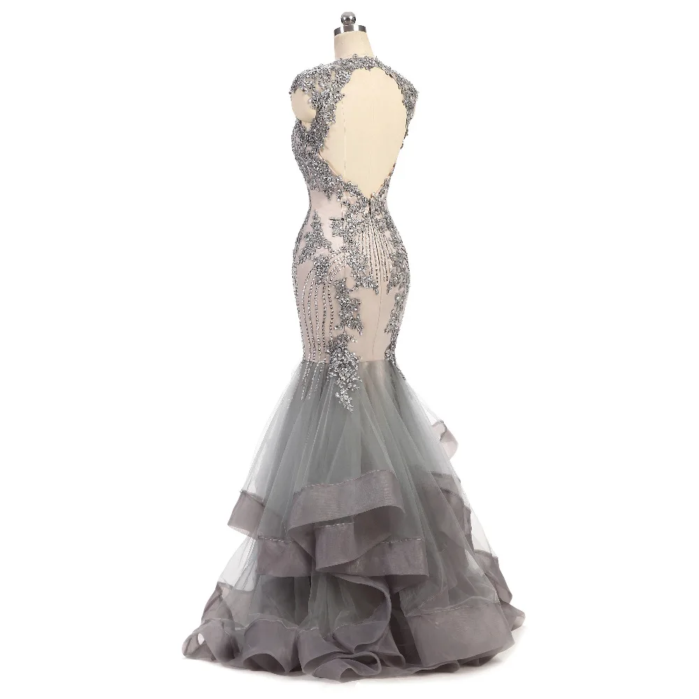 Кафтан Вечернее платье Сексуальное Милое вечернее платье без рукавов robe De Soiree vestido de festa серое вечернее платье Русалка