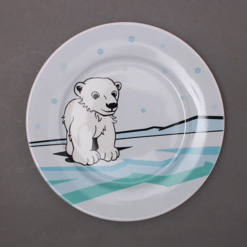 German children tableware export original single dish end of a donkey cartoon monkey pattern dessert fruit plate|plate chain|tableware boxplate white