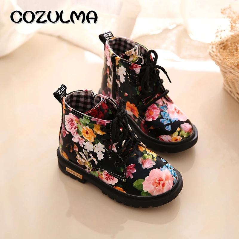 Детские ботинки CUZULLAA для девочек и мальчиков элегантные сапоги с цветочным