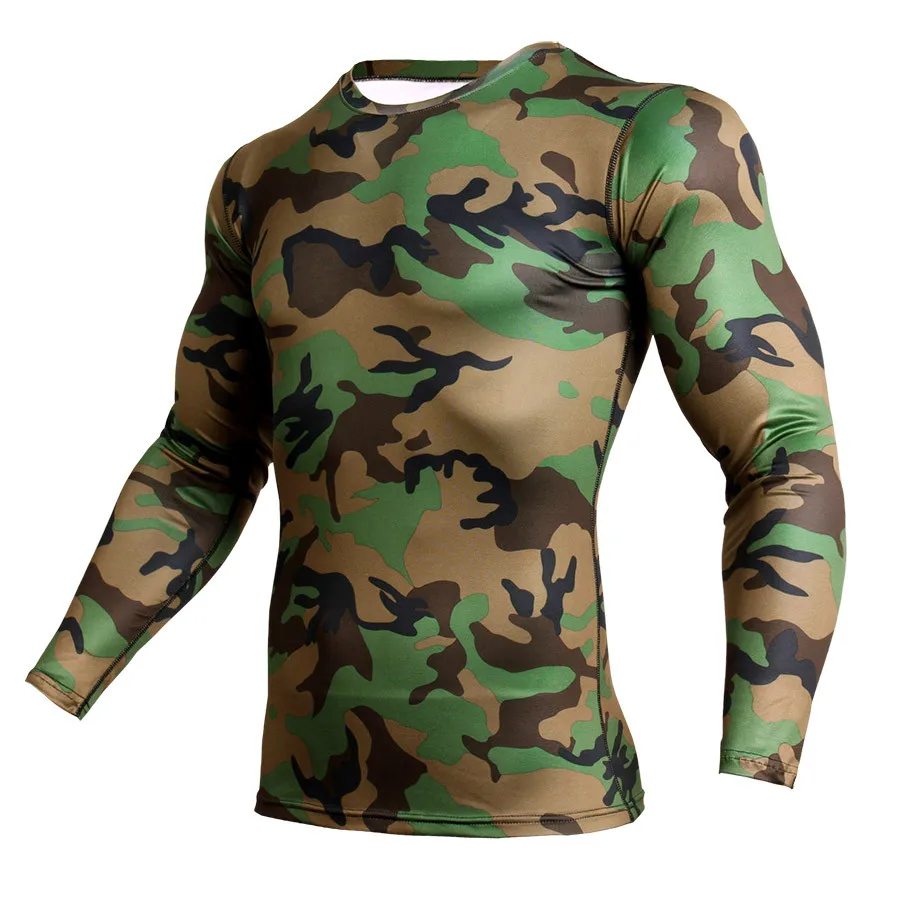 Камуфляжная длинная футболка MMA Rashgard компрессионная рубашка спортивные мужские