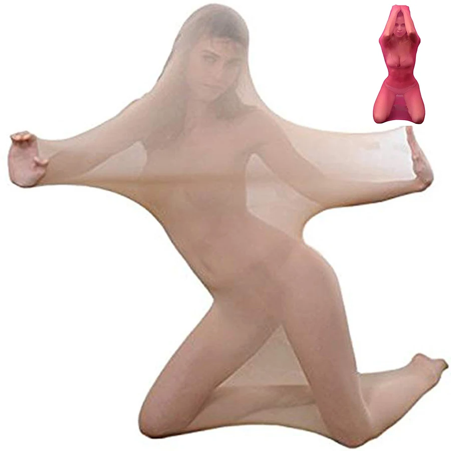 Женский комбинезон See Through Bodystocking Женские Длинные рукава чулки для тела полный