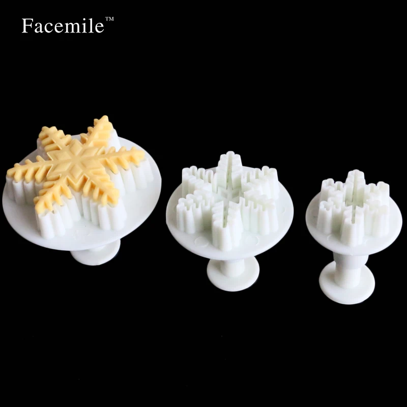 Facemile 3 шт./компл. Хэллоуина рождественский снежинка Плунжер для сахарной мастики