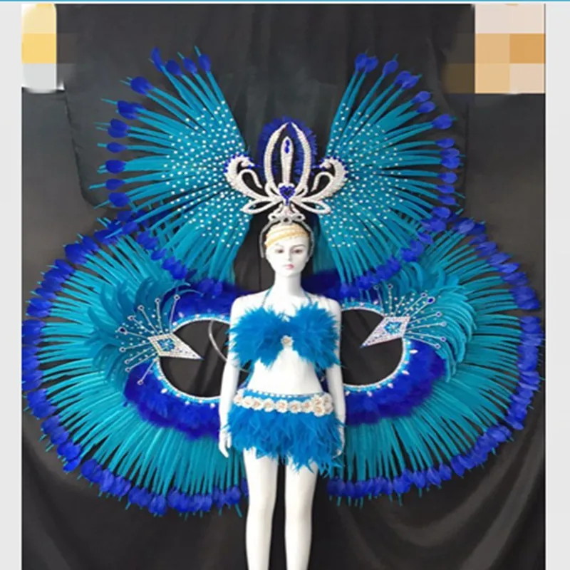 yellow red rose red blue orange color beautiful feather costumes samba performance