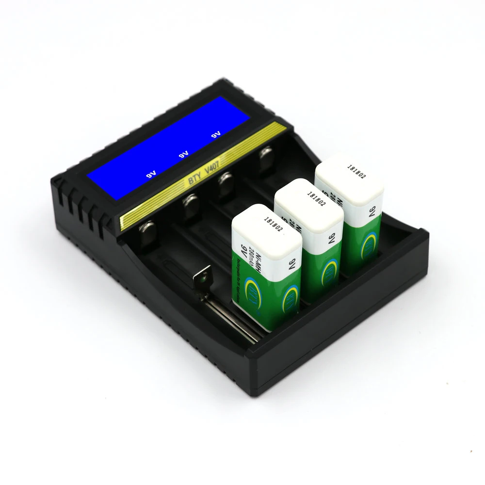 BTY V407 зарядное устройство Li Ion fe Ni MH CD умное быстрое для 18650 26650 6F22 9V AA AAA 16340