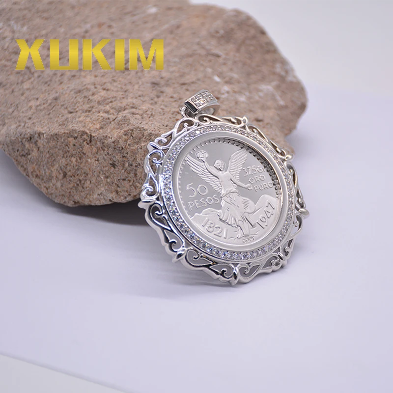 KCP03 Xukim ювелирные изделия мексиканские 50 Pesos оправа для Монеты Кулон на заказ магнит для монет