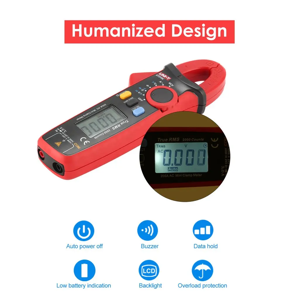 UNI-T мини True RMS цифровой портативный мультиметр зажим Volmeter Авто диапазон DC/AC