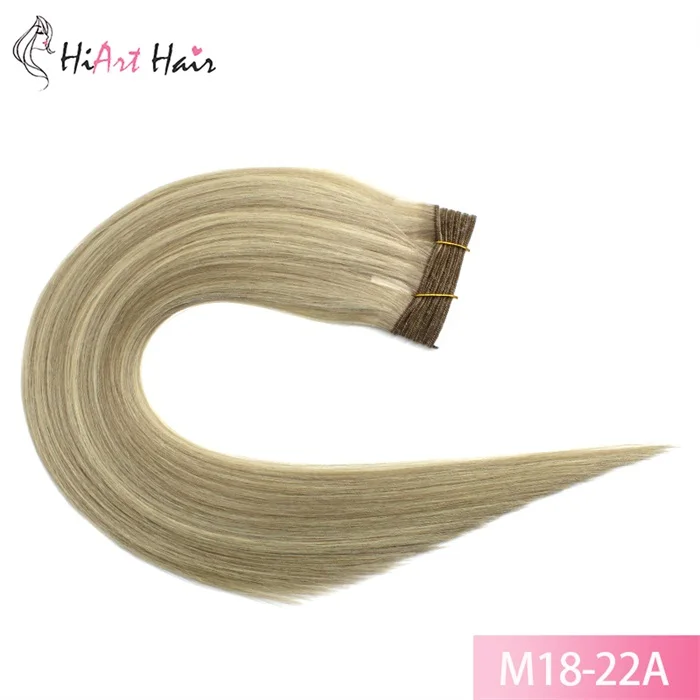 HiArt 100 г/шт. пряди для наращивания, натуральные человеческие волосы remy для салона, прямые волосы для наращивания, 1" 20" 22" - Цвет: M18-22A