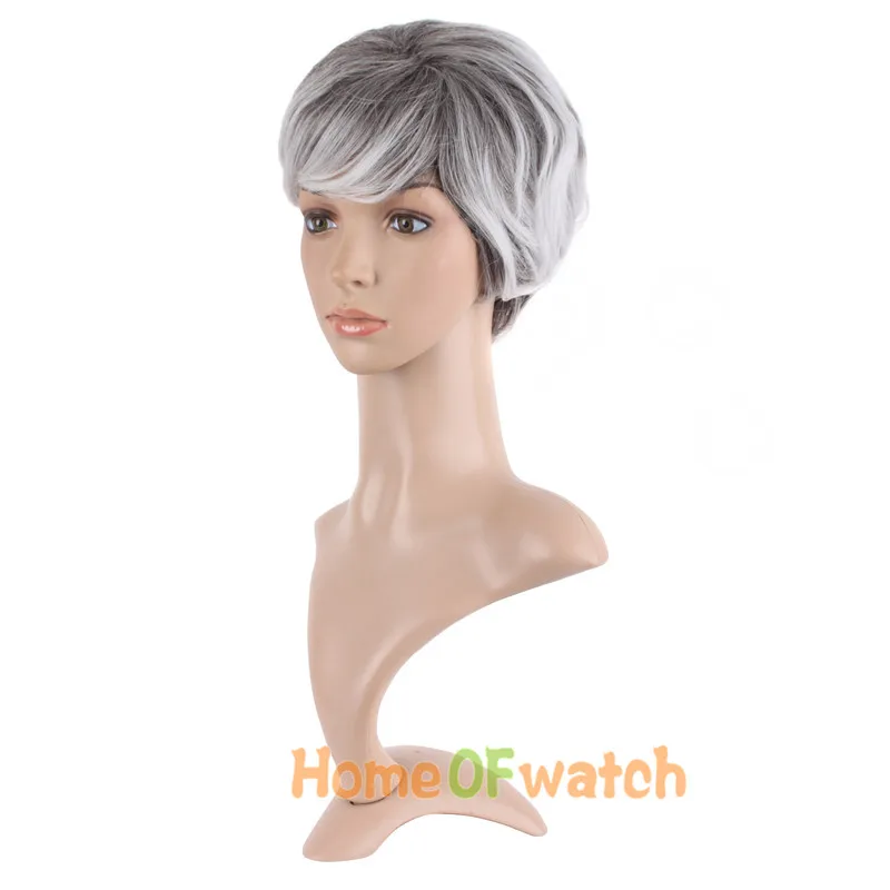 MapofBeauty 10 &quotкороткий кудрявый парик из натуральных волос серебристо серые парики