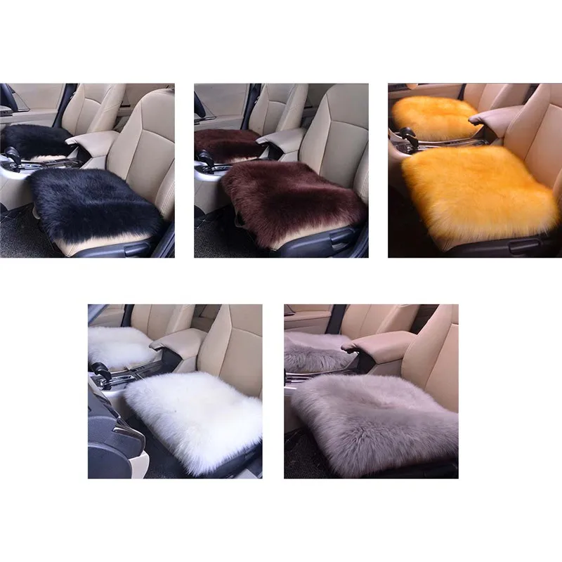 45*45 Car Seat Cover Luxurious Natural Fur Authentic Soft Fluffy Wool Sheepskin for Automobile Interior Accessory Cushion |