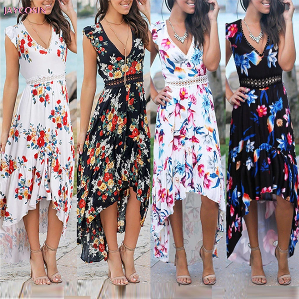2020 Dress S- XXL Size Women's Floral Bodycon Derss Mid-Calf Elegant Sleeveless Ruffle Midi Party Lover Gift Drop #0409 | Женская