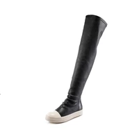 new stretch martin boots leather stiletto back zipper high heel socks boots square head fashion womens boots zapatos de mujer