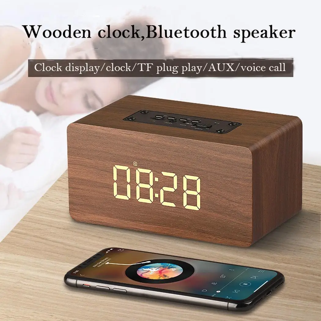 W5C портативный деревянный беспроводной Bluetooth динамик поддержка TF AUX FM громкой