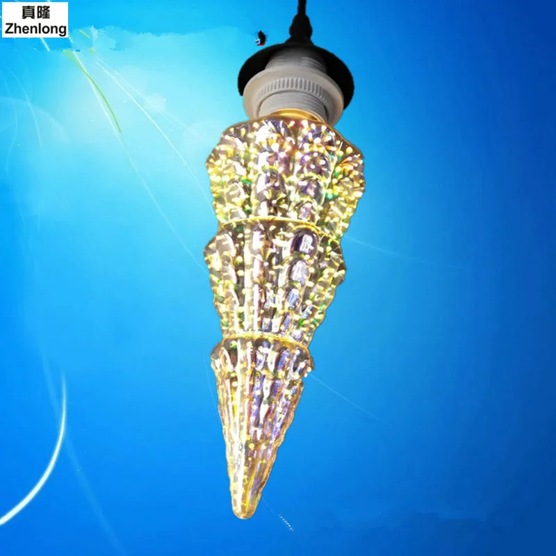 3D Красочные Рождество день лампы Стекло Люстра Творческий кафе клуб КТВ