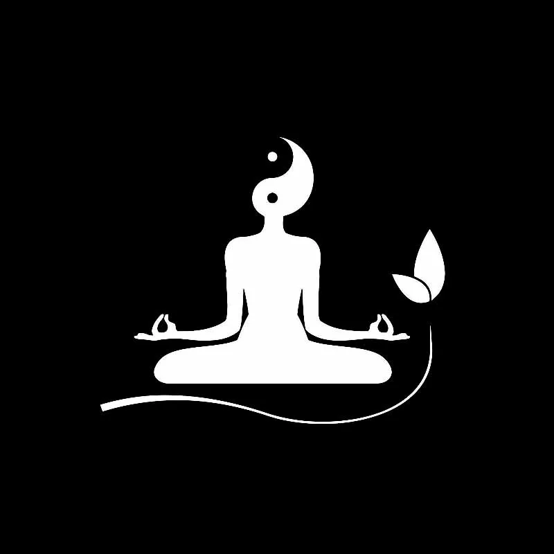 YJZT 15.5CM*12.7CM Yoga Meditation Vinyl Car Stickers Buddhist Zen Decal Black/Silver C3-1529 | Автомобили и мотоциклы