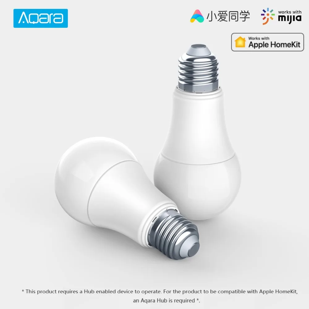 XIAOMI Aqara 9W E27 2700 K 6500 806lum умная Белая светодиодная лампа для работы с домашним