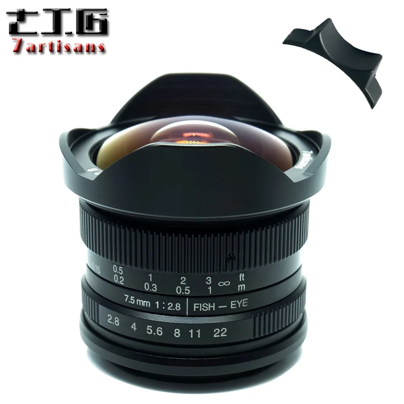 Объектив камеры 7artisans 7 5 мм F2.8 объектив рыбий глаз 180 APS C ручной фиксированный для E