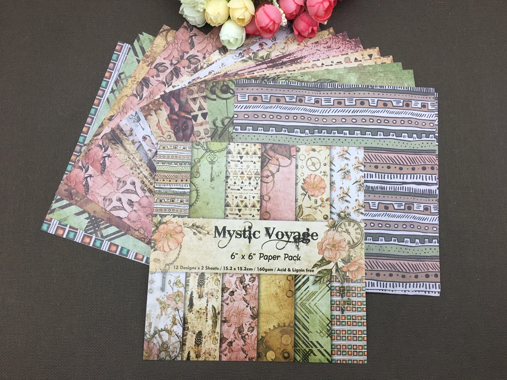 AlinaCraft 24 листа 6 &quotX6&quot mystic voyage paper пакет бумаги для скрапбукинга ручной работы