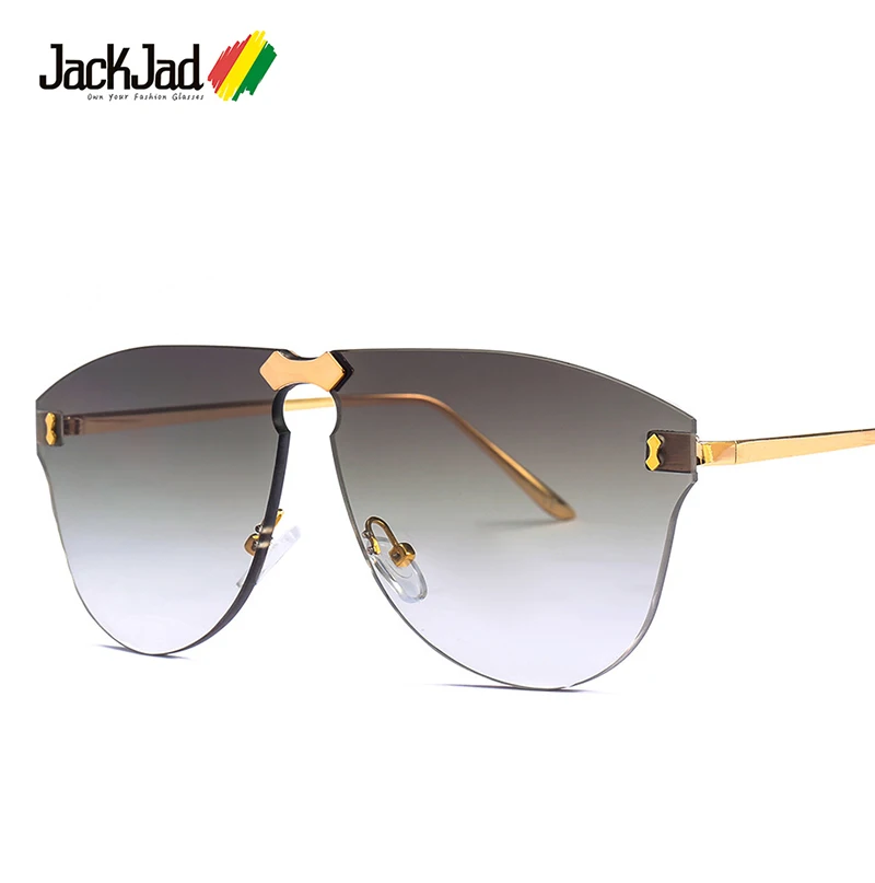 

JackJad 2020 New Fashion Cool Light Rimless Aviation Style Sunglasses Men Gradient Brand Design Sun Glasses Oculos De Sol 22051