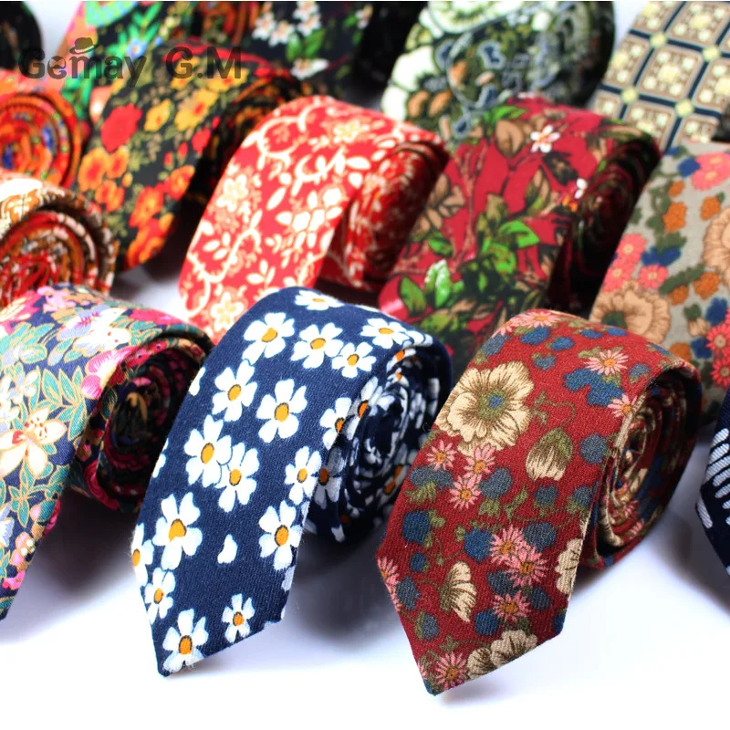 

The new men s casual tie brushed cotton 6cm tie floral men and women fashion tie factory wholesale