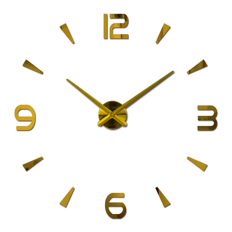 

Fashion new Diy acrylic mirror wall clock big quartz watch still life clocks living room home decoration 3d stickers Europe