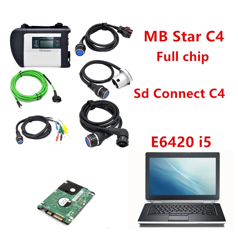 MB star diagnosis compact 4 SD C4 с ноутбуком E6420 (i5 cpu 4g ram) новейшим программным обеспечением 2019