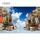Laeacco учебная книга, свернутая назад в школу, выпускной, детский портрет, небо, облако, фотофоны, фотостудия