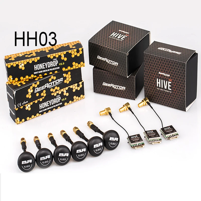 Видеопередатчик BeeRotor 5,8G HiVE VTX и антенна HoneyDrop V2 RX Combo Set SMA Female HH01 Видеопередатчик BeeRotor 5,8G HiVE VTX и антенна HoneyDrop V2 RX Combo Set SMA Female HH01