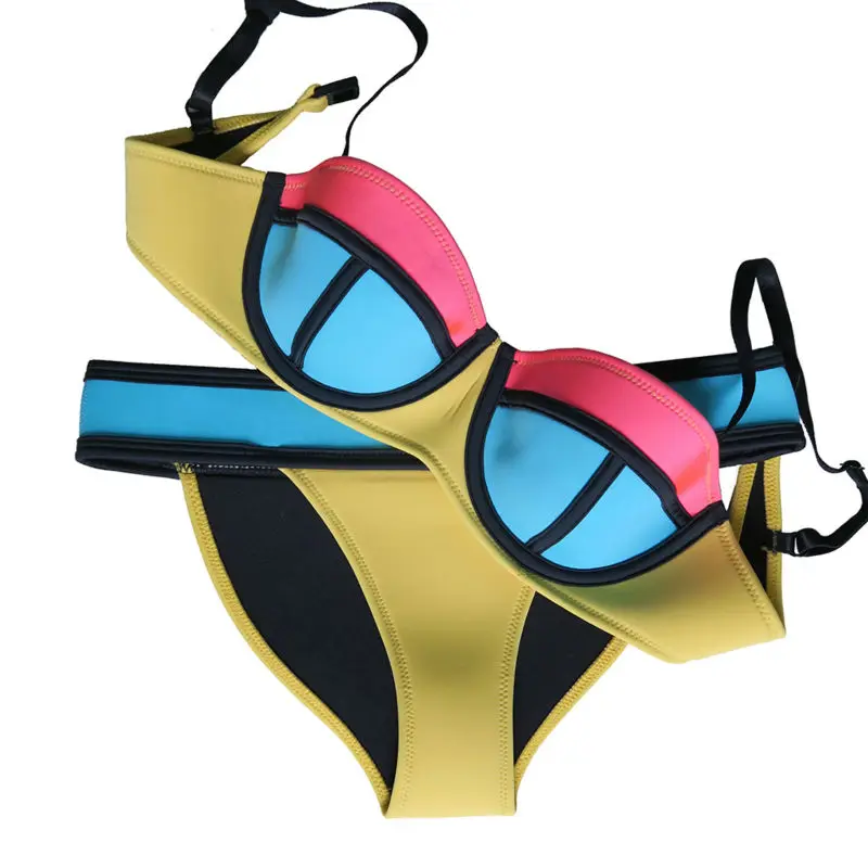 Купальник женский бикини из неопрена с пуш апом|womens neoprene bikini swimwear|suit upsuit suit |